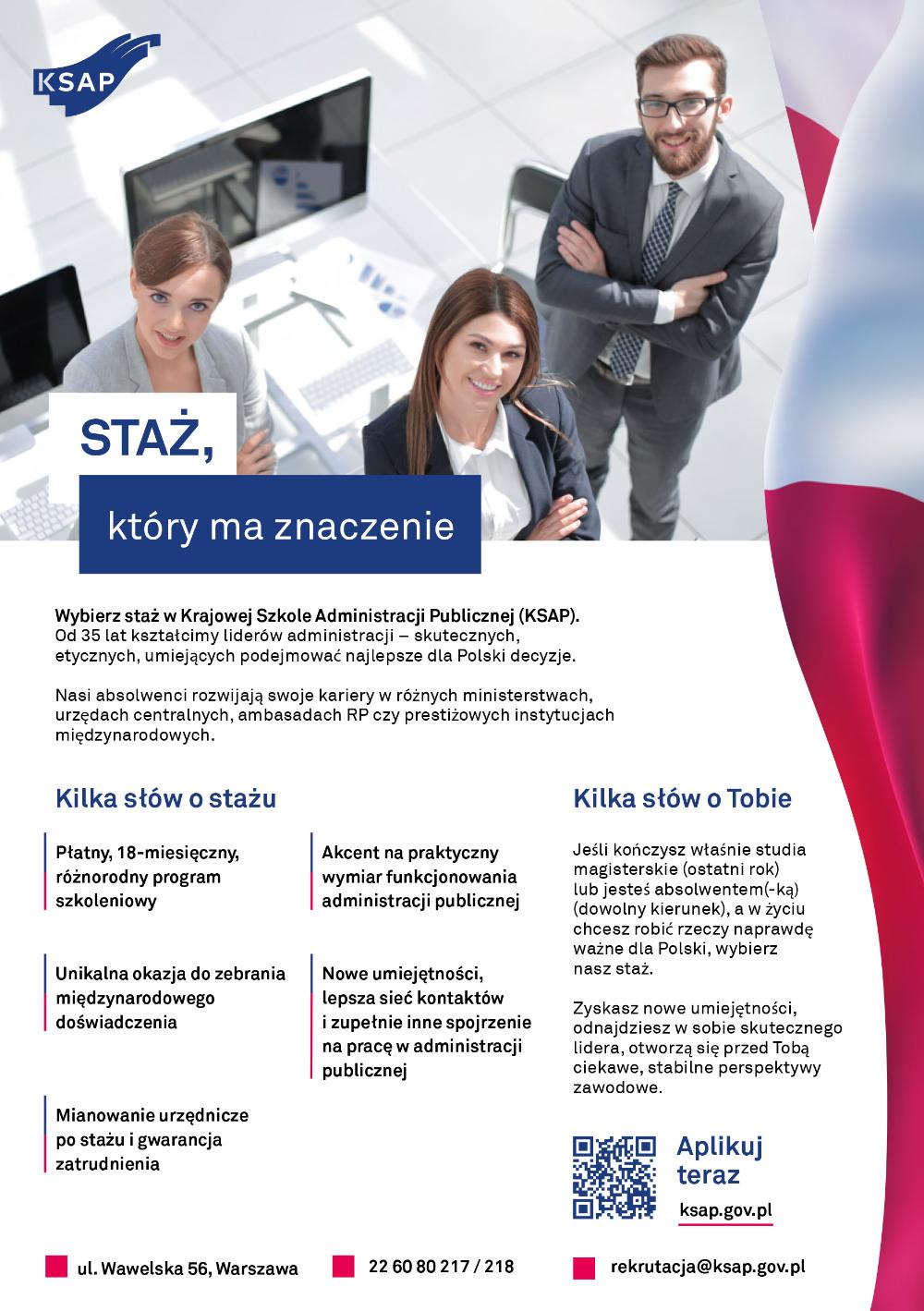 Plakat KSAP Staż który ma znaczenie